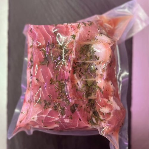 Arista di suino marinata con salvia rosmarino e aglio,sottovuoto